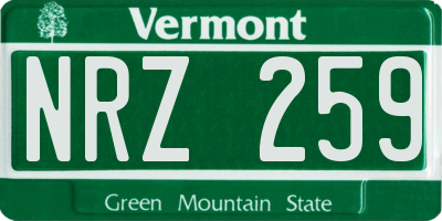VT license plate NRZ259