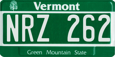 VT license plate NRZ262