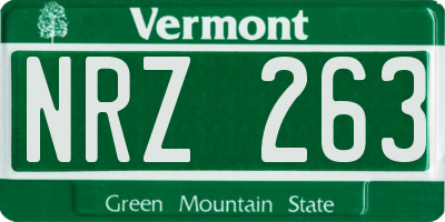 VT license plate NRZ263