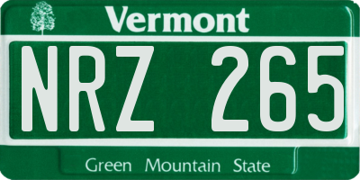 VT license plate NRZ265