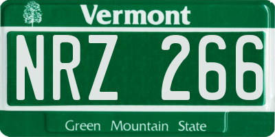 VT license plate NRZ266