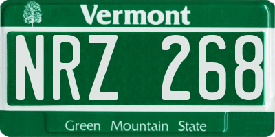 VT license plate NRZ268