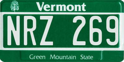 VT license plate NRZ269