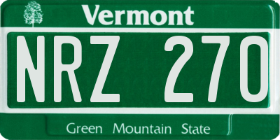 VT license plate NRZ270