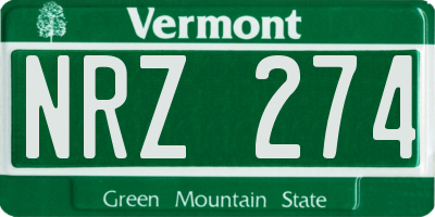VT license plate NRZ274