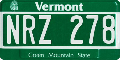 VT license plate NRZ278