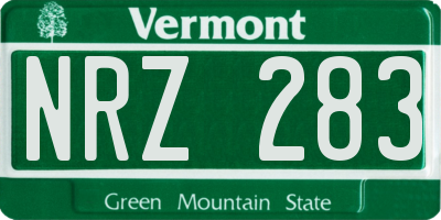 VT license plate NRZ283