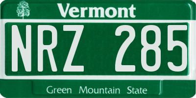 VT license plate NRZ285