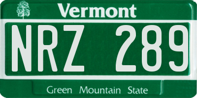 VT license plate NRZ289