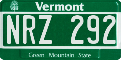 VT license plate NRZ292