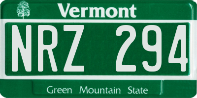 VT license plate NRZ294