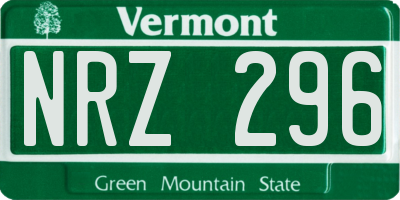 VT license plate NRZ296
