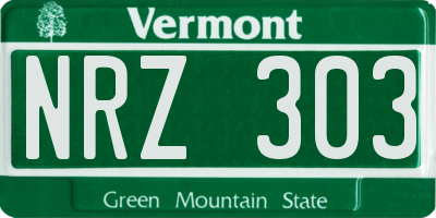 VT license plate NRZ303