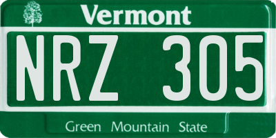 VT license plate NRZ305