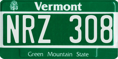 VT license plate NRZ308