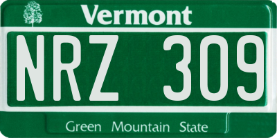 VT license plate NRZ309