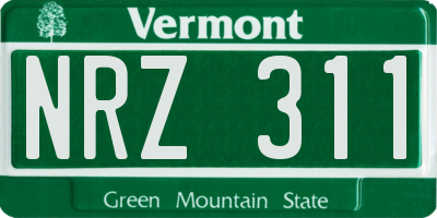 VT license plate NRZ311