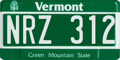 VT license plate NRZ312