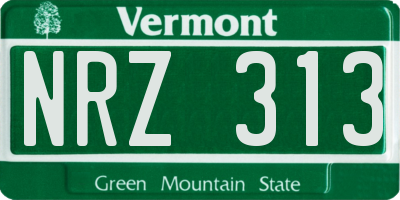VT license plate NRZ313