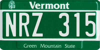 VT license plate NRZ315