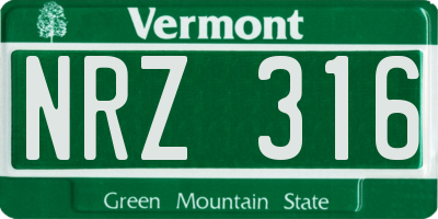 VT license plate NRZ316