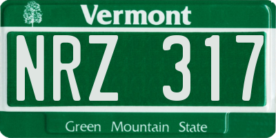VT license plate NRZ317
