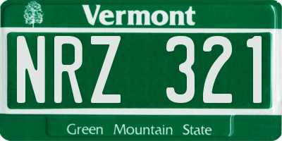 VT license plate NRZ321