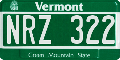 VT license plate NRZ322