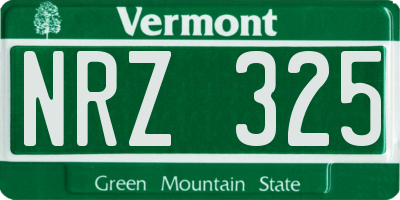 VT license plate NRZ325