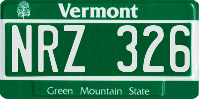 VT license plate NRZ326