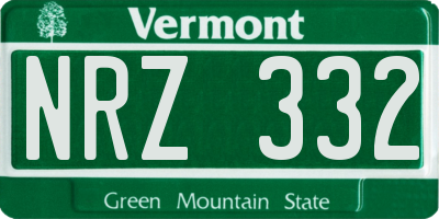 VT license plate NRZ332