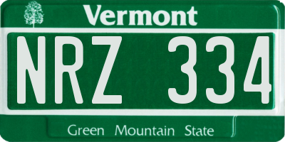 VT license plate NRZ334