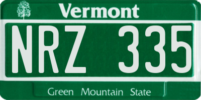 VT license plate NRZ335
