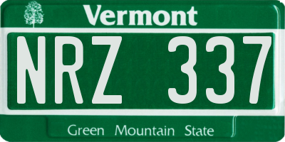VT license plate NRZ337