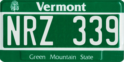 VT license plate NRZ339