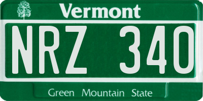 VT license plate NRZ340