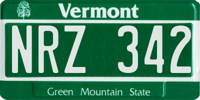 VT license plate NRZ342