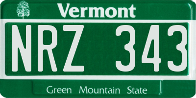 VT license plate NRZ343