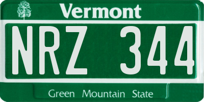 VT license plate NRZ344