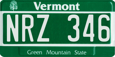 VT license plate NRZ346