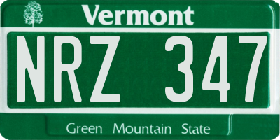 VT license plate NRZ347