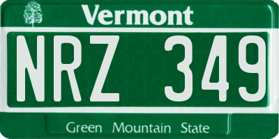 VT license plate NRZ349