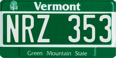 VT license plate NRZ353