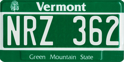 VT license plate NRZ362