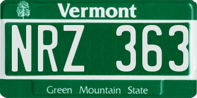 VT license plate NRZ363