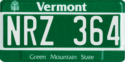 VT license plate NRZ364