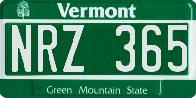VT license plate NRZ365