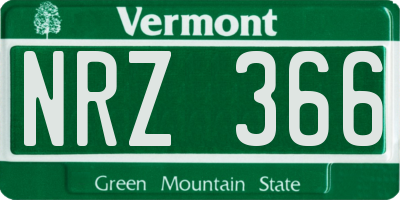 VT license plate NRZ366