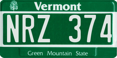 VT license plate NRZ374