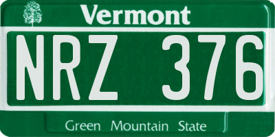 VT license plate NRZ376
